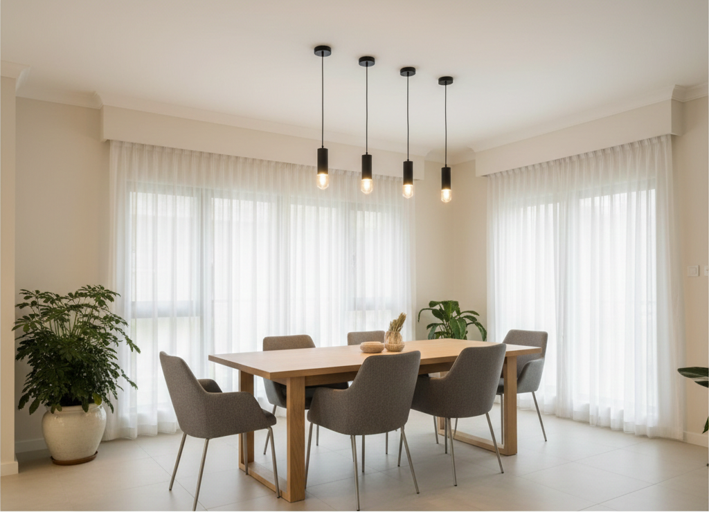 Completed interior renovation dining area